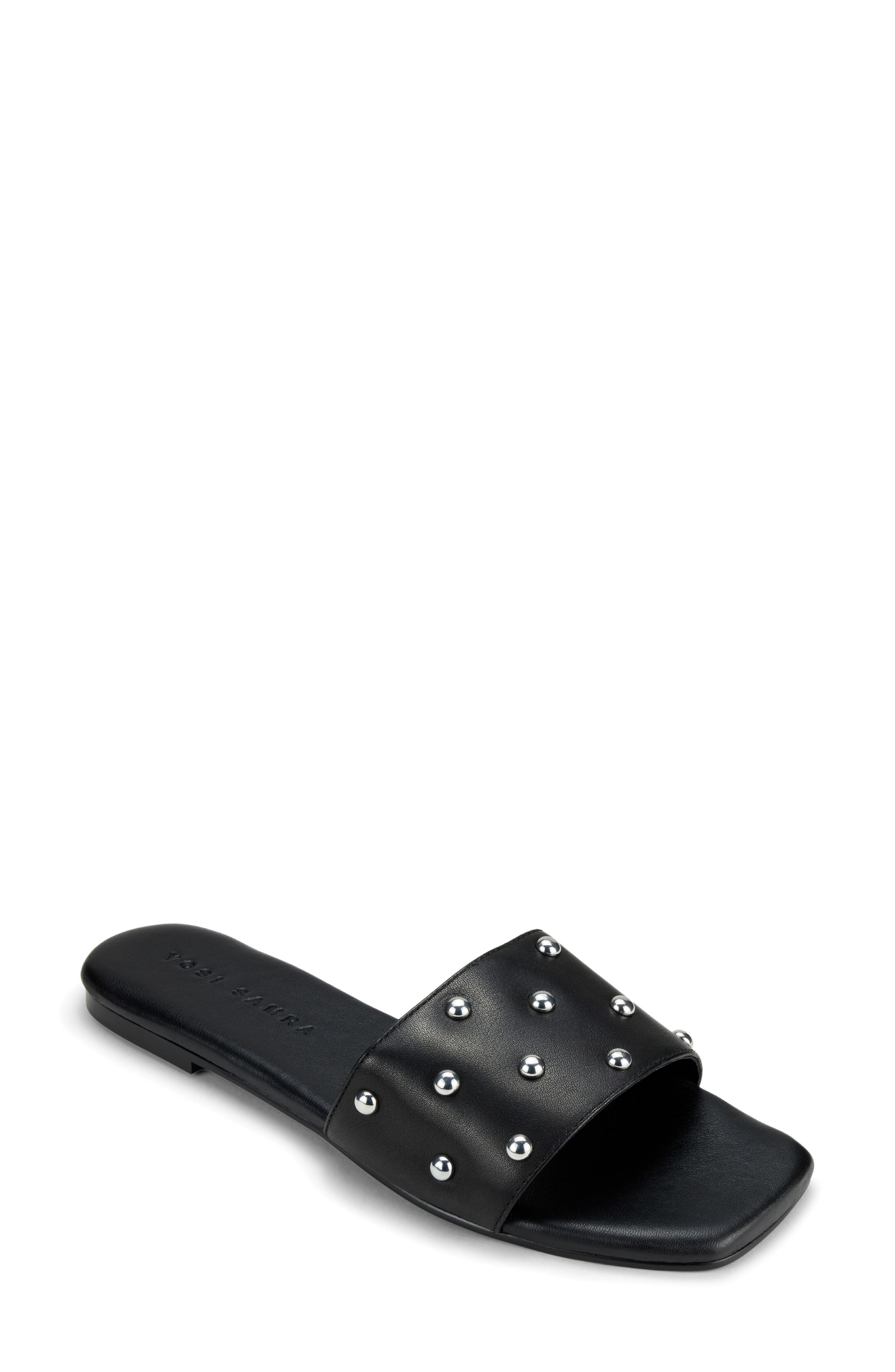 Yosi Samra Harley Studded Slide Sandal, Main, color, Black