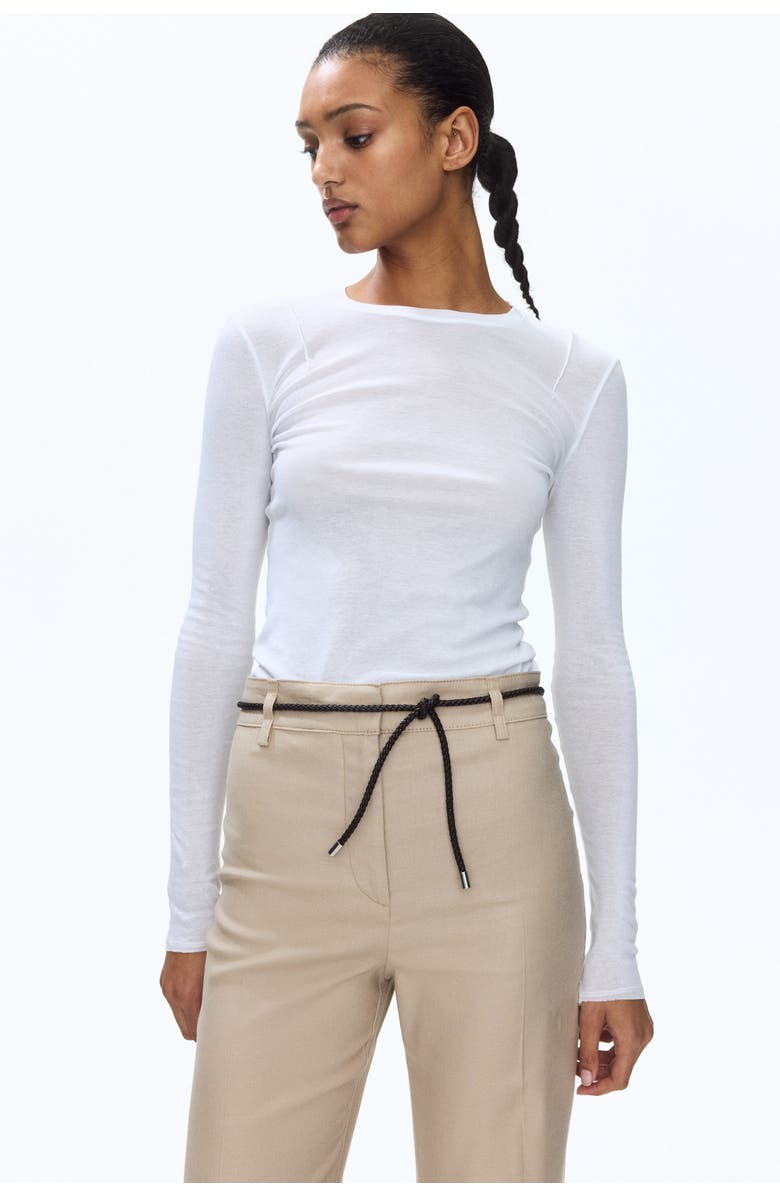 H&M Linen-blend Bootcut Trousers, Alternate, color, Beige