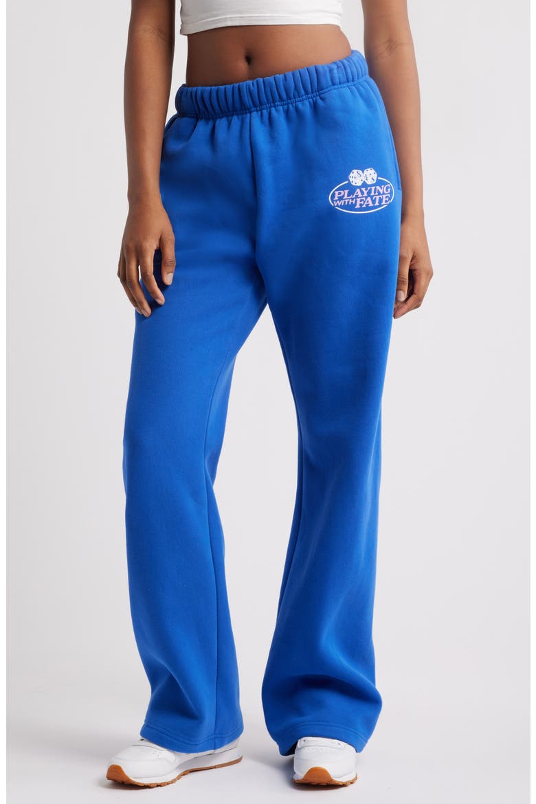Playing with Fate Wide Leg Sweatpants, Main, color, BLUE