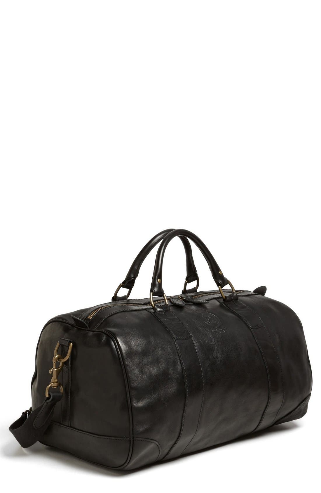Polo Ralph Lauren Leather Gym Bag, Main, color, 