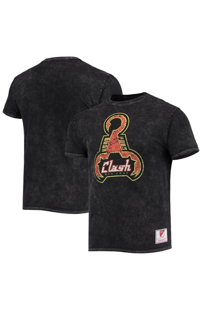 Mitchell & Ness Men's Mitchell & Ness Black San Jose Clash Since '96 Mineral Wash T-Shirt, Main, color, 