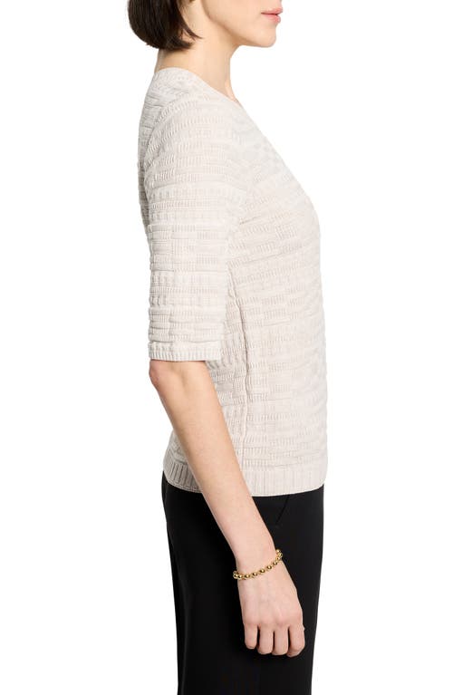 Nic + Zoe Nic+zoe Cotton Blend Jacquard Sweater In Metallic