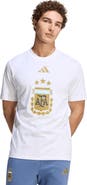 adidas Men's adidas  White Argentina National Team FIFA x World Cup Alphaskin Graphic T-Shirt