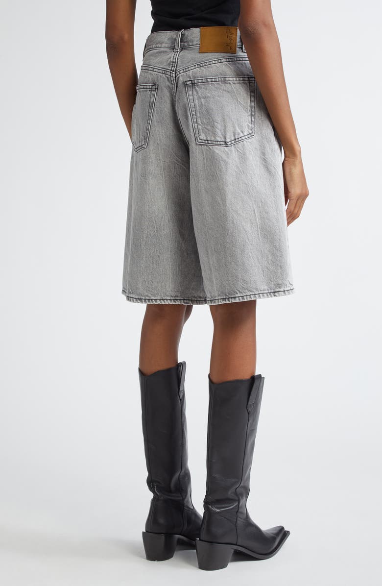 Haikure Becky Wide Leg Denim Shorts, Alternate, color, Fog Grey