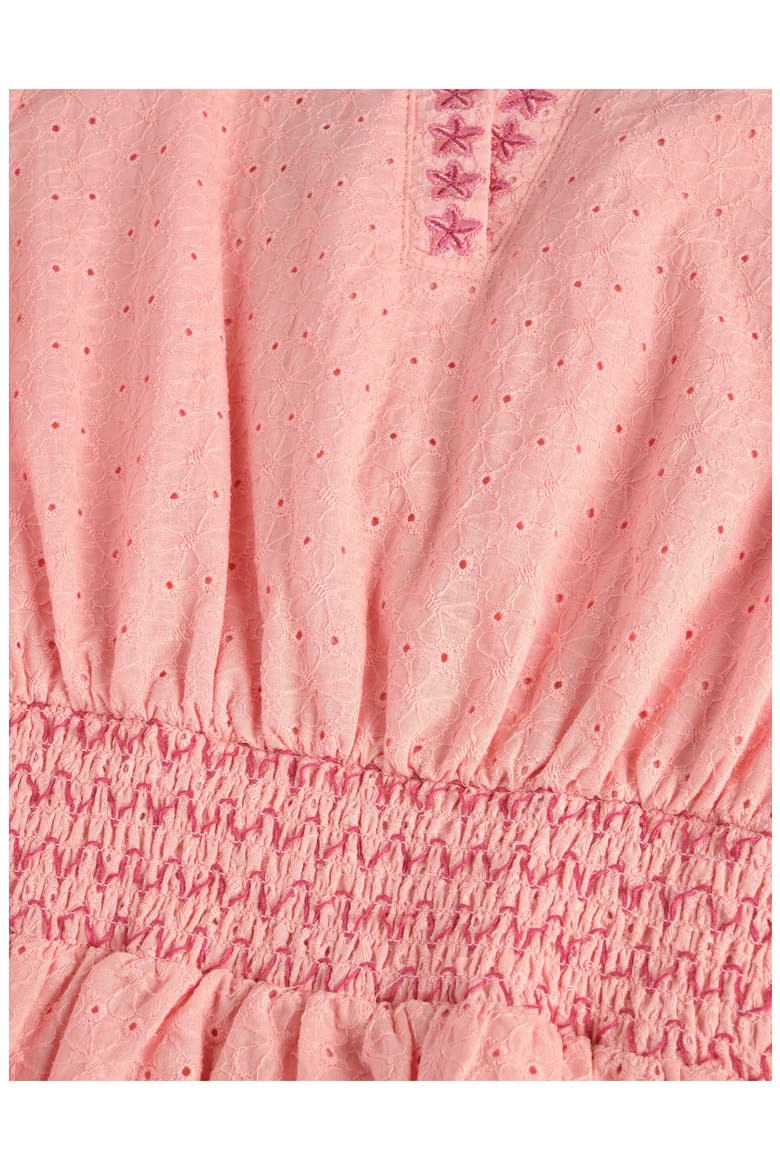 Kids' Embroidered Eyelet Puff Sleeve Dress, Alternate, color, IMPATIENS PINK