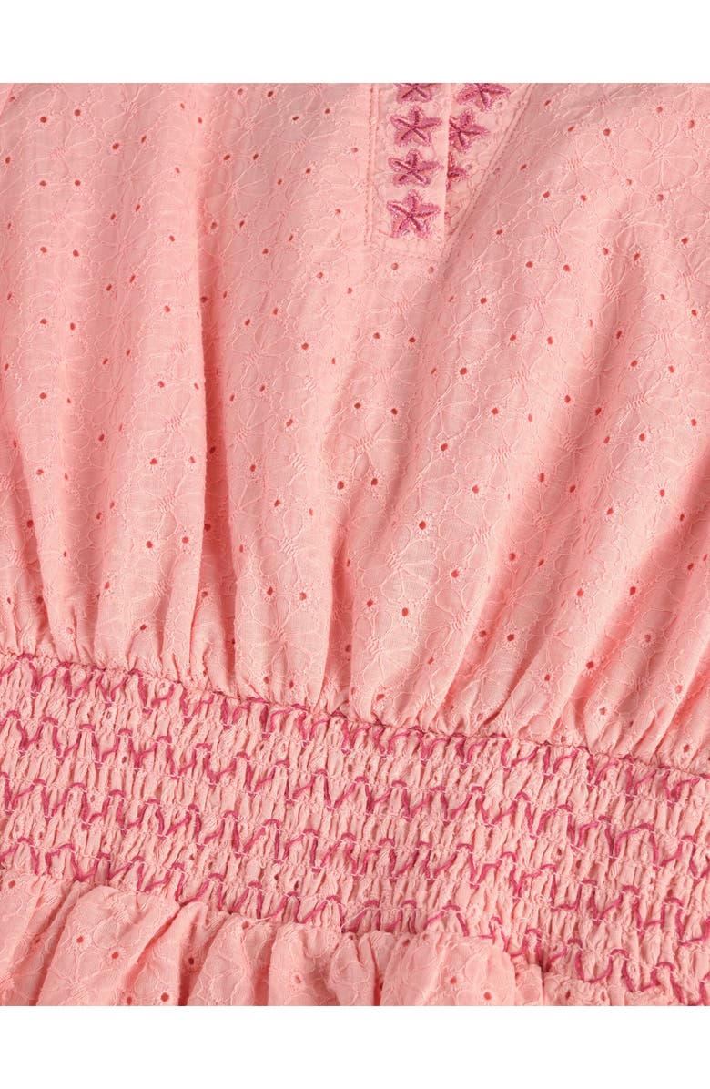 Scotch & Soda Kids' Embroidered Eyelet Puff Sleeve Dress, Alternate, color, Impatiens Pink
