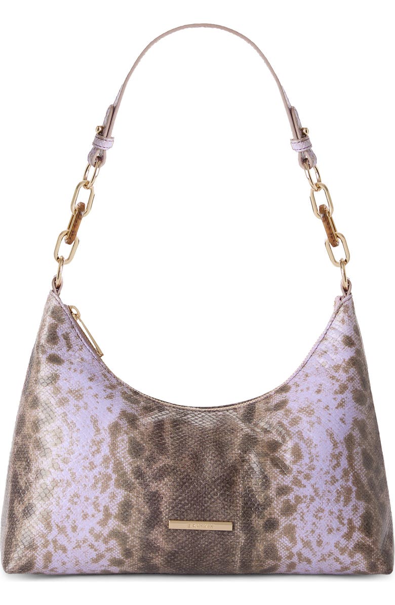 Brahmin Olivia Croc Embossed Leather Shoulder Bag, Main, color, Sheer Lavender