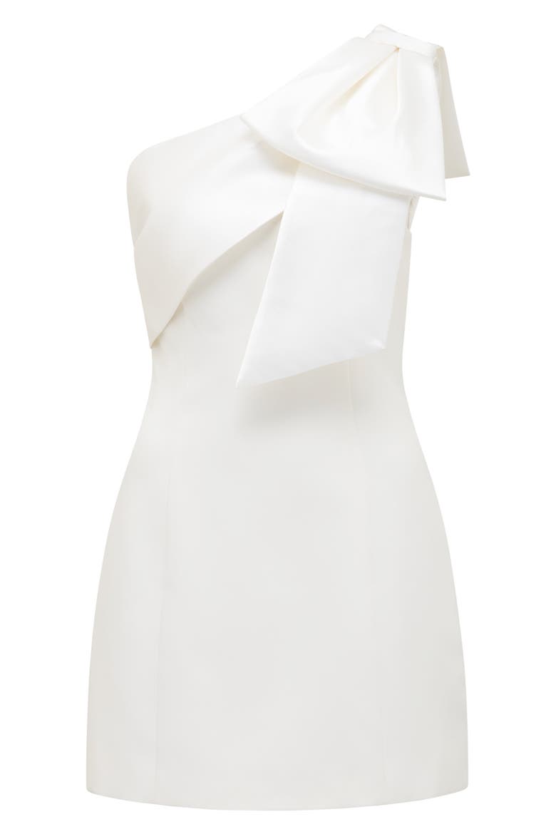 Holly Bow Shoulder Minidress, Alternate, color, PORCELAIN