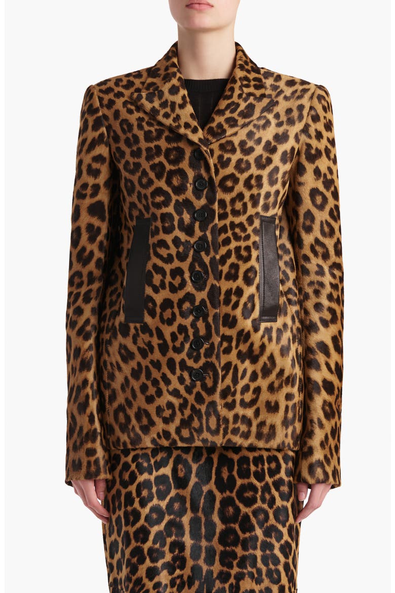 Saraphina Leopard Print Genuine Calf Hair Blazer, Main, color, LEOPARD