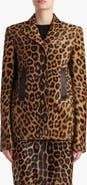 Khaite Saraphina Leopard Print Genuine Calf Hair Blazer