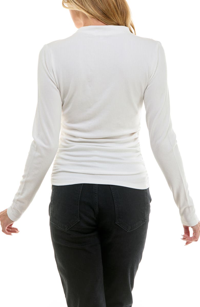 Urban Social Long Sleeve Mock Neck Rib Knit Top, Alternate, color, White