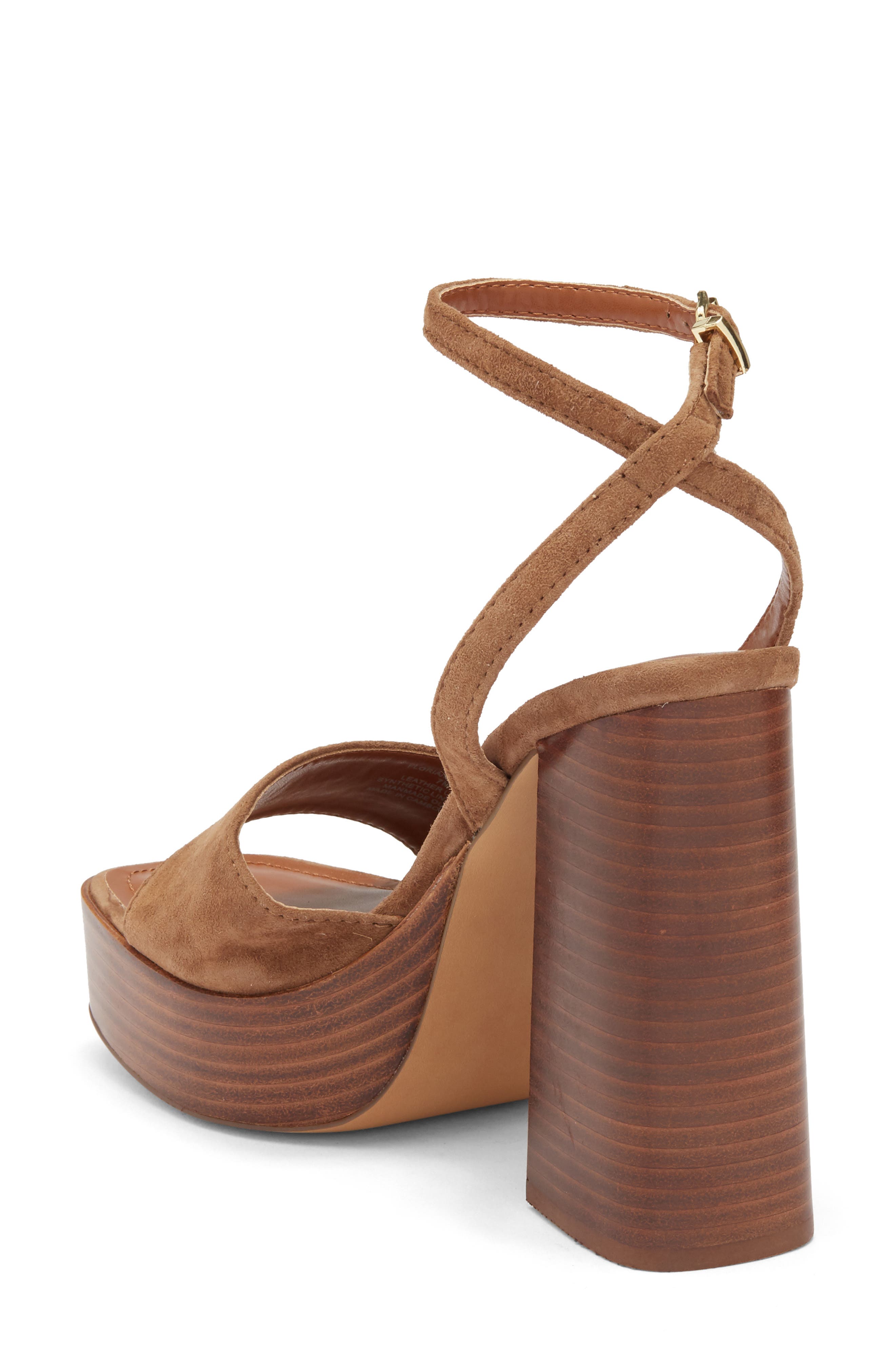 Steve Madden Floria Platform Ankle Strap Sandal, Alternate, color, Chestnut Suede
