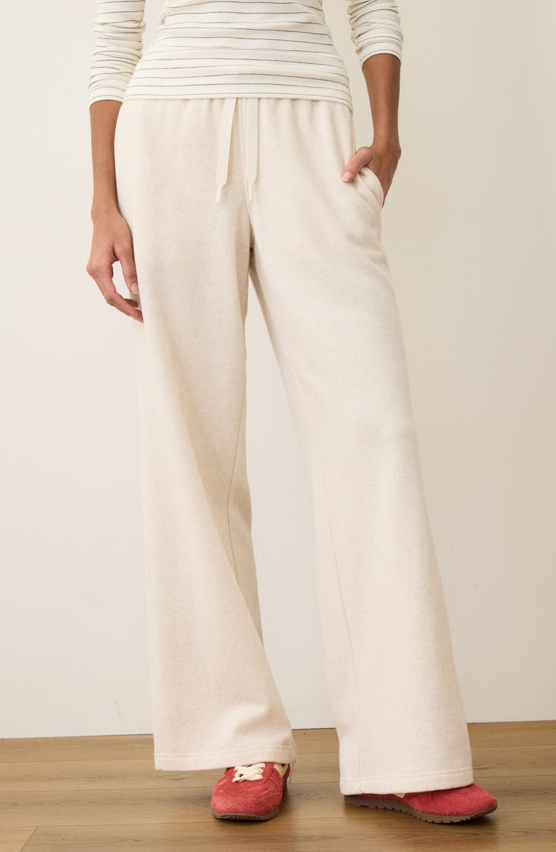 Marine Layer Cloud 9 Fleece Wide Leg Sweatpants, Alternate, color, Oatmeal Heather