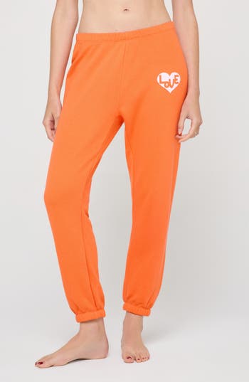 Spiritual Gangster Heart Luna Cotton & Modal Sweatpants In Red