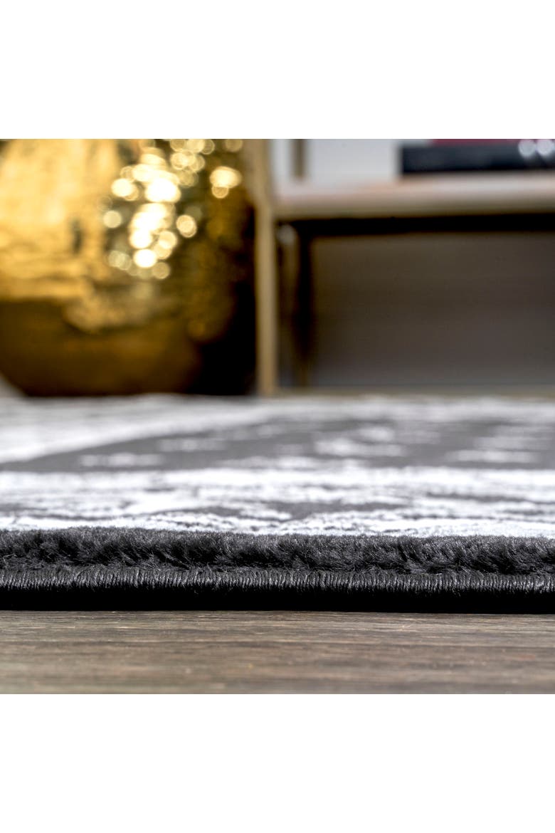 Acanthus French Border Area Rug, Alternate, color, Black/Gray