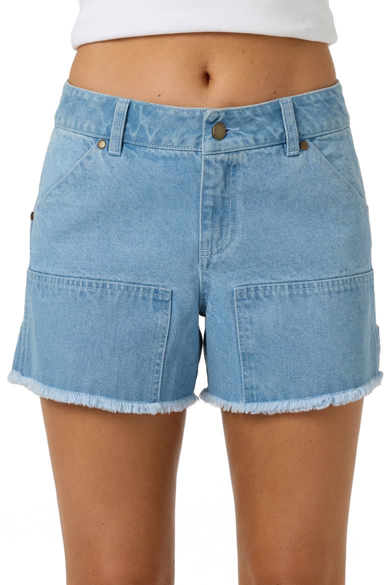 OG Harlyn Fray Denim Shorts, Alternate, color, INDIGO