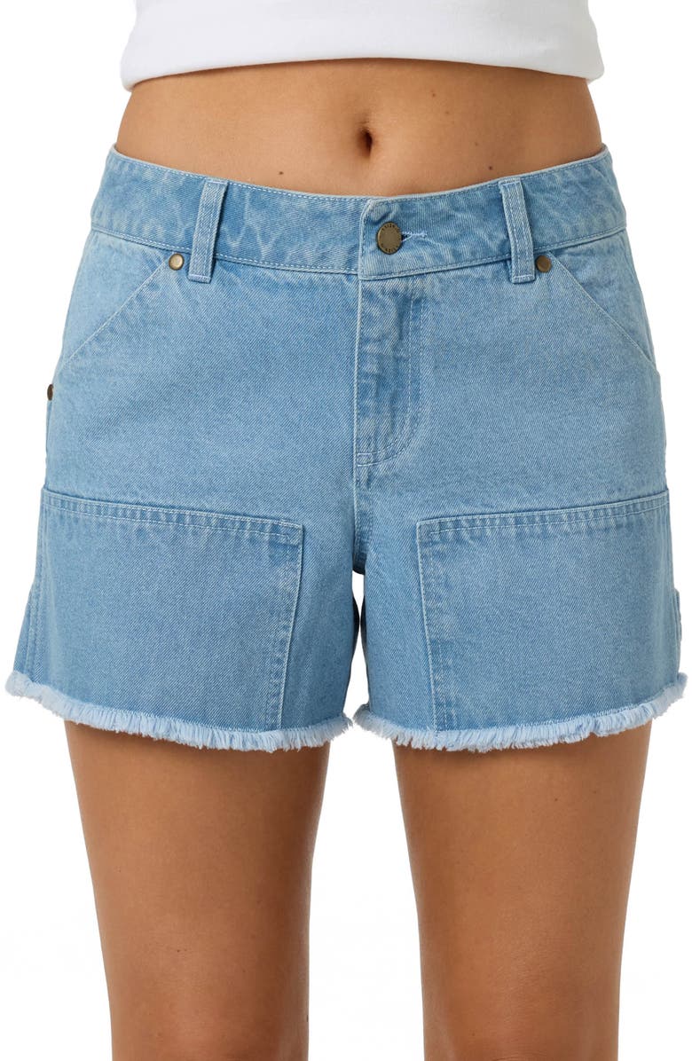 O'Neill OG Harlyn Fray Denim Shorts, Alternate, color, Indigo