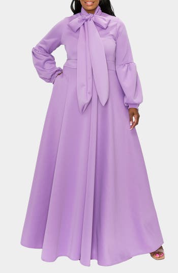 L I V D Bella Donna Long Sleeve Ribbon Tie Dress | Nordstrom