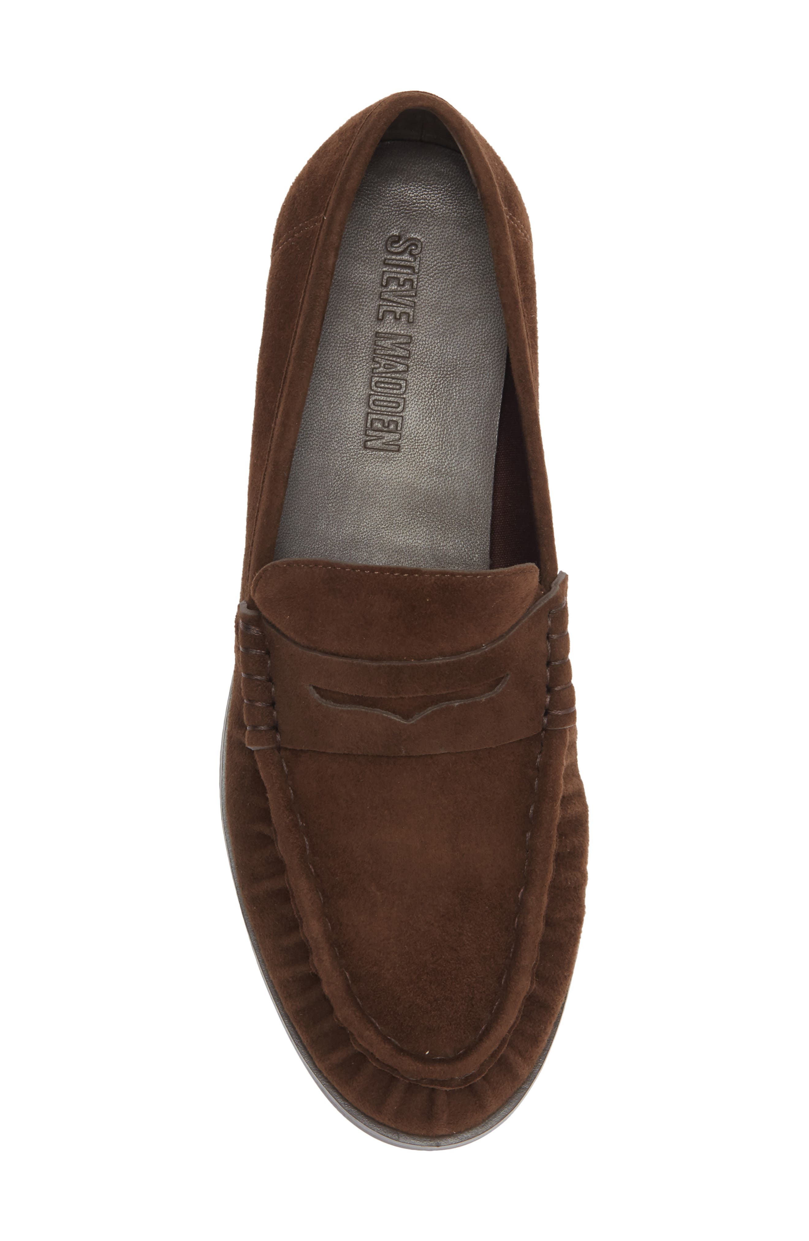Hartly Leather Loafer, Alternate, color, DARK BROWN SUEDE