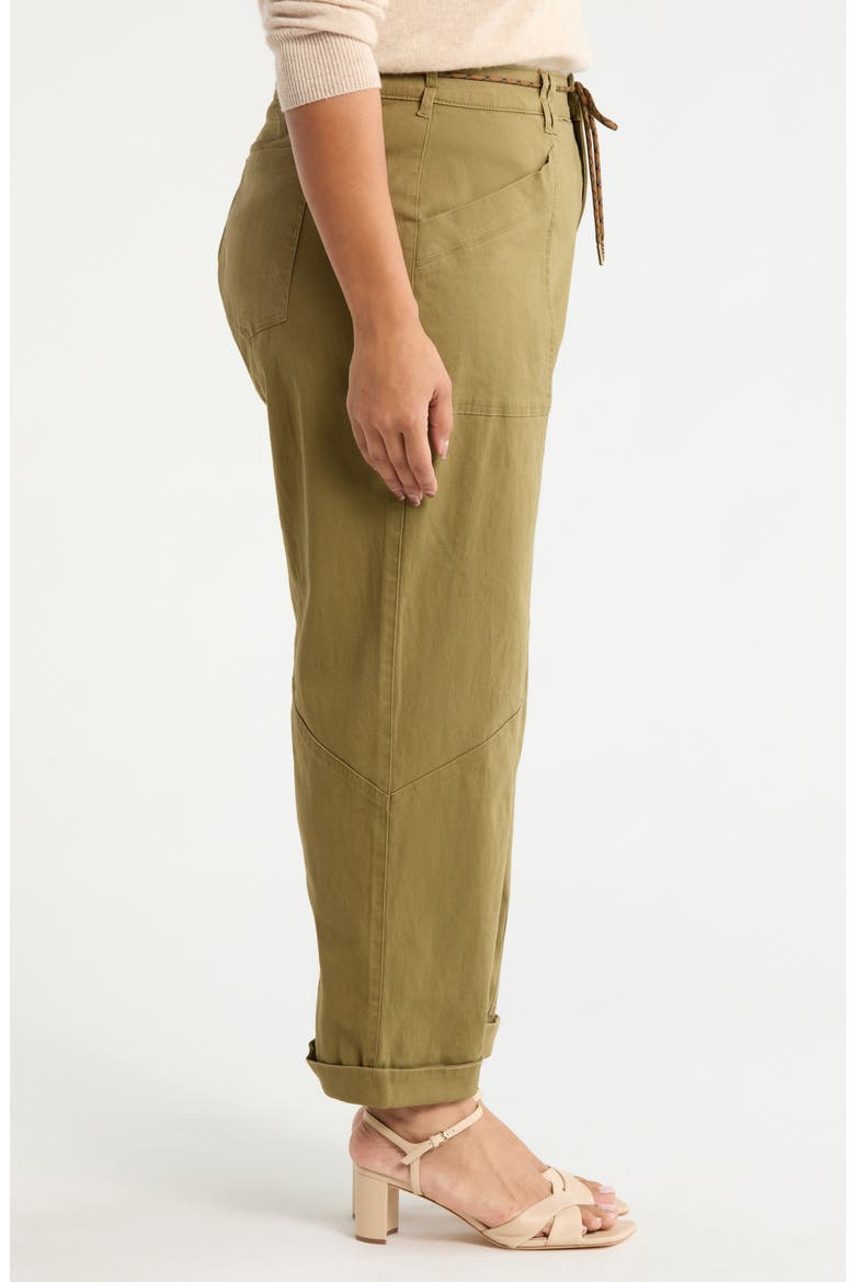 Ultra Skyrise Relaxed Drawstring Waist Stretch Cotton Pants, Alternate, color, GOLDEN OLIVE