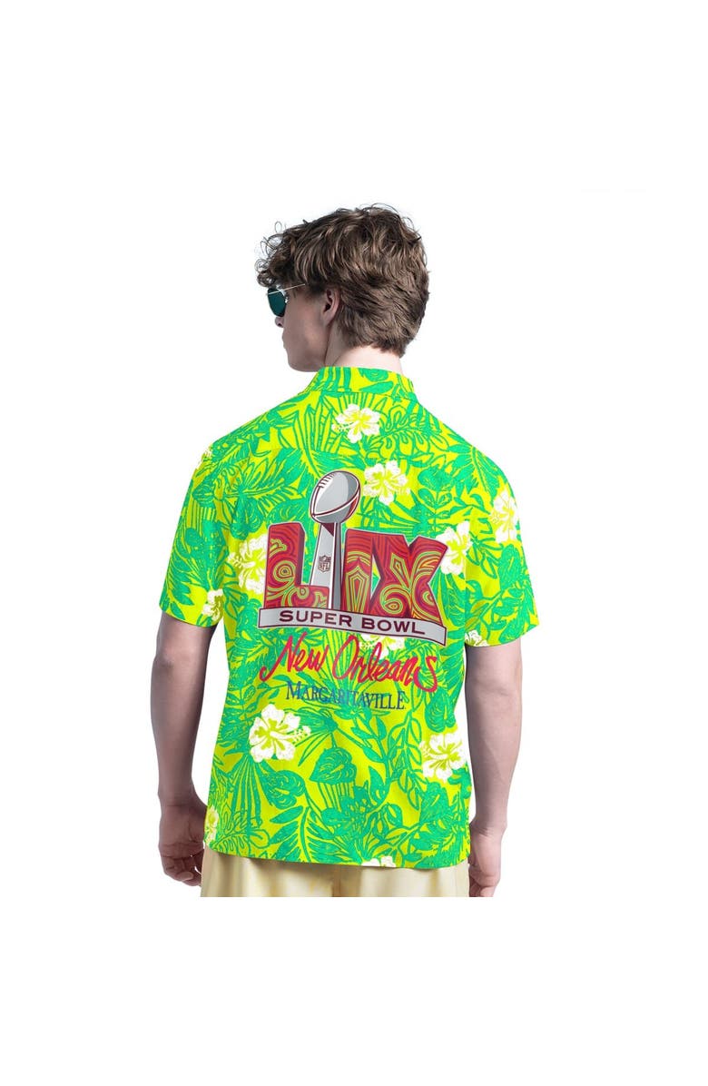 Margaritaville Men's Margaritaville Green Super Bowl LIX Bourbon Street Party Button-Up Shirt, Alternate, color, 