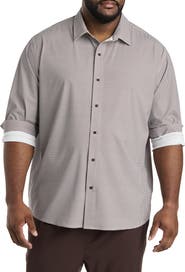 Society of One by DXL Big & Tall Houndstooth Performance Sport Shirt