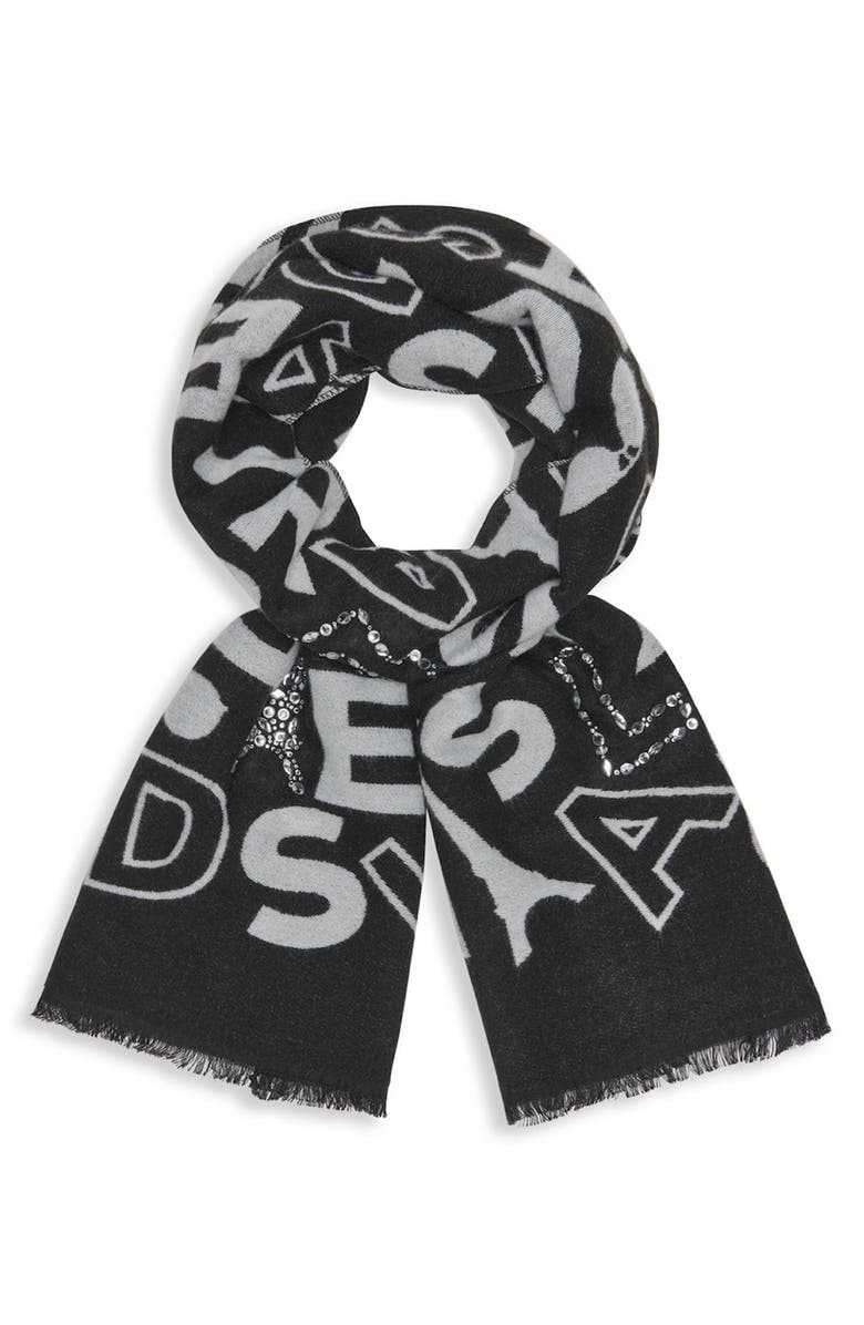 KARL LAGERFELD PARIS Sequin Beanie & Muffler Scarf Set  display picture 3
