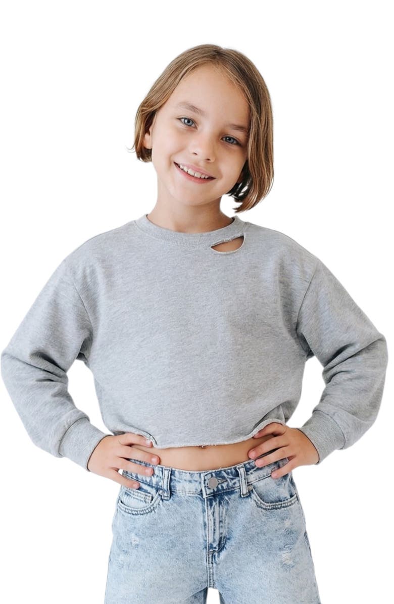 Joe's Jeans Kids' French Terry Relaxed Fit Sweatshirt, Alternate, color, Heather Grey