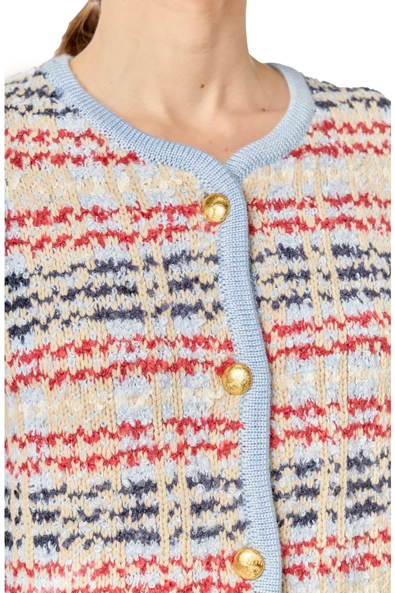 Textured Stripe Wool Blend Jacket, Alternate, color, POWDER BLUE MULTI