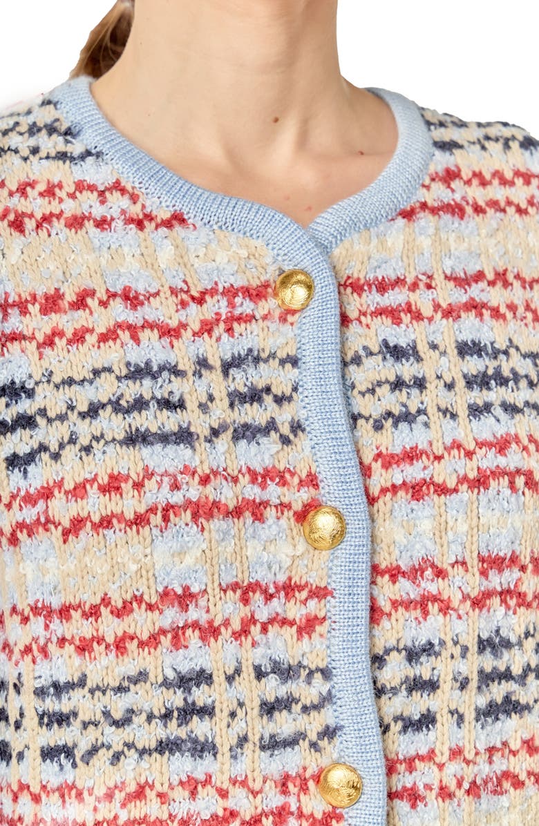 English Factory Textured Stripe Wool Blend Jacket, Alternate, color, Powder Blue Multi