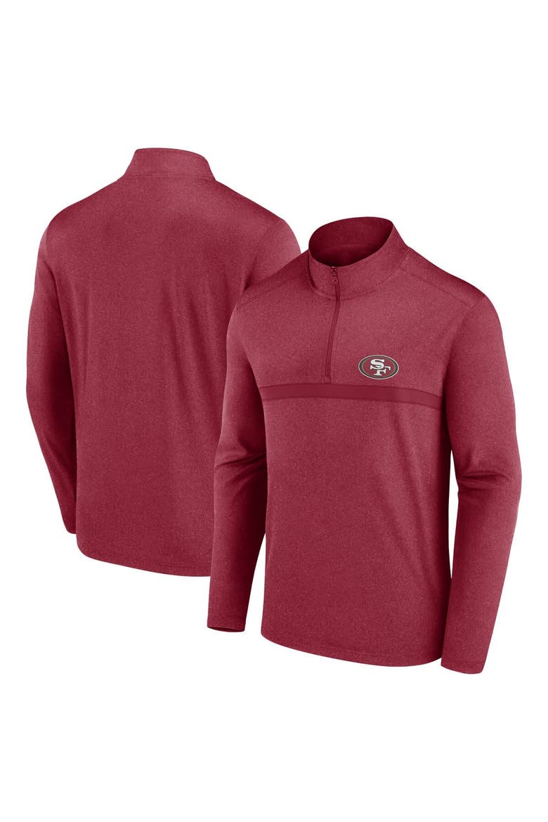 Men's Fanatics  Scarlet San Francisco 49ers Head-to-Head Quarter-Zip Top, Main, color, Scarlet