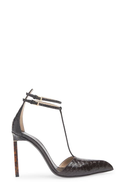 Tom Ford 90 Snake-effect Leather Pumps In Black