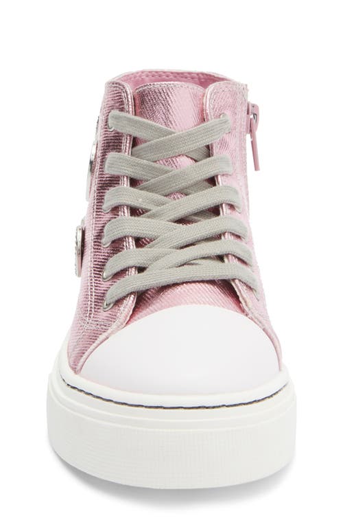 Steve Madden Kids' Jmistee High Top Platform Sneaker In Pink
