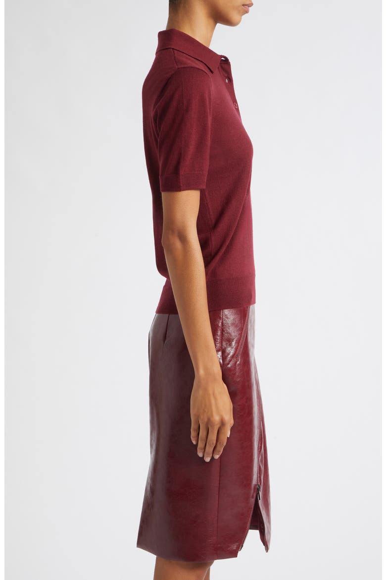 Rue Wool Short Sleeve Polo, Alternate, color, OXBLOOD