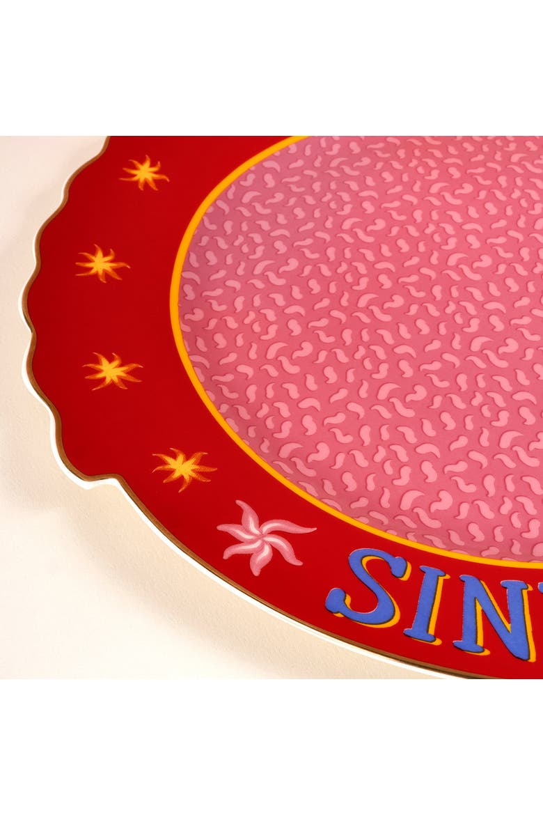 Luohu Sinta Porcelain Service Plate 11" Artisan Ceramic, Alternate, color, Pink