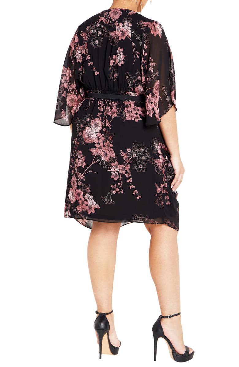City Chic Floral Print Dress, Alternate, color, 