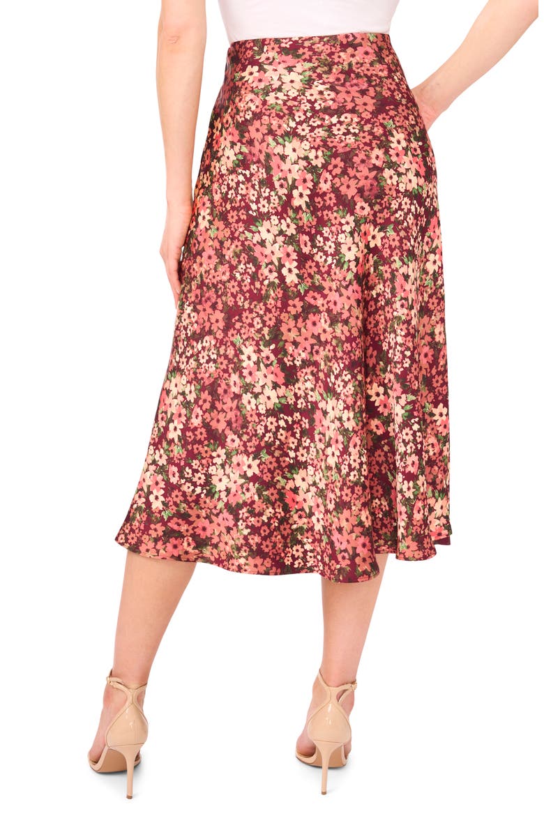 Bias Cut Satin Midi Skirt, Alternate, color, FRESH BERRY