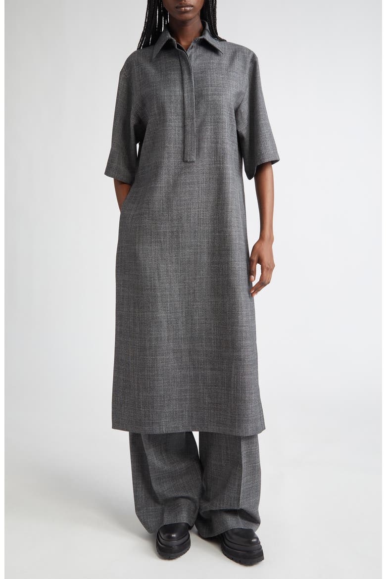 Pleated Slouch Wool & Silk Trousers, Alternate, color, GRAPHITE MULTI