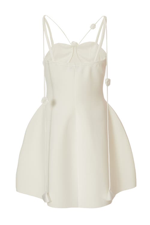 Quiz Mini Scuba Foam Dress With Trailing Floral Trim In White