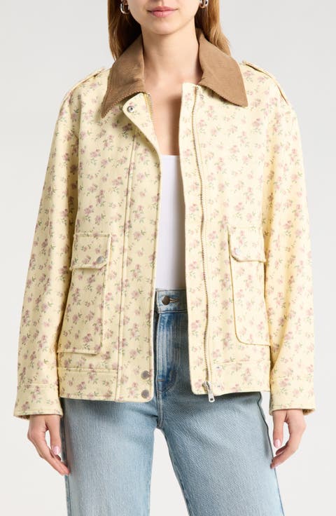Floral Print Chore Coat