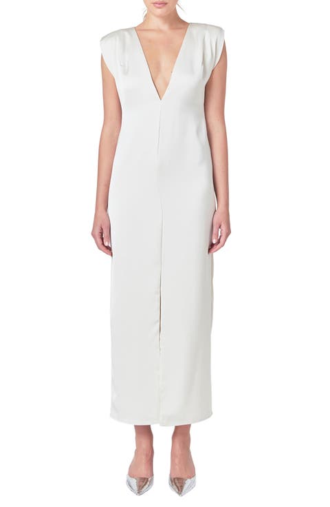 Deep V-Neck Maxi Dress