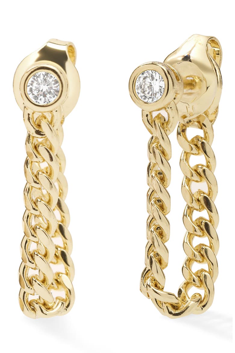 Baby Julian Soft Chain Hoop Earrings, Main, color, GOLD-WHITE