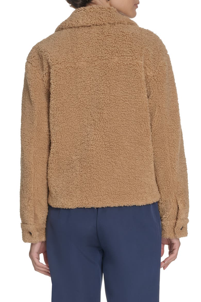Faux Shearling Shacket, Alternate, color, CHESTNUT