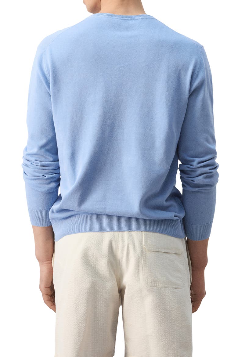 Fine Knit Crewneck Cotton Sweater, Alternate, color, CHINA BLUE