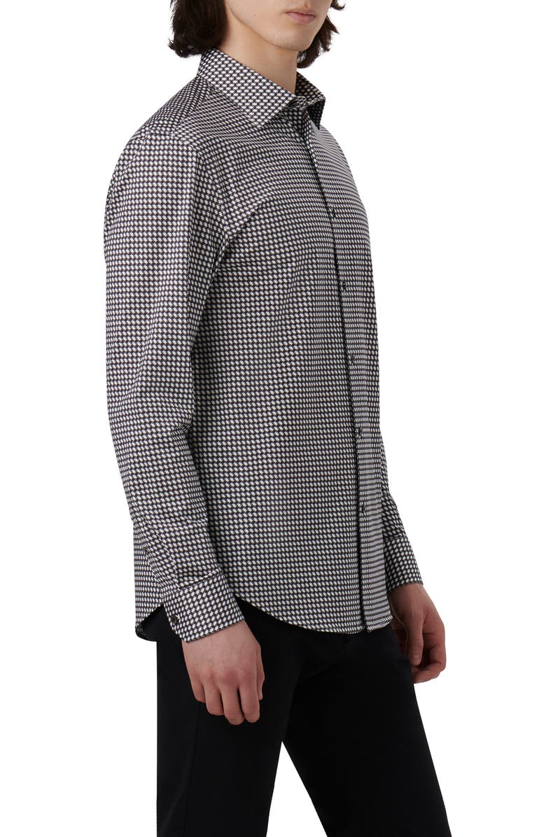 Bugatchi James OoohCotton<sup>®</sup> Houndstooth Button-Up Shirt, Alternate, color, 