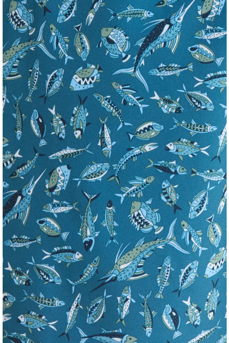 Naples Night Schooled Fish Print Swim Trunks, Alternate, color, KING FISH