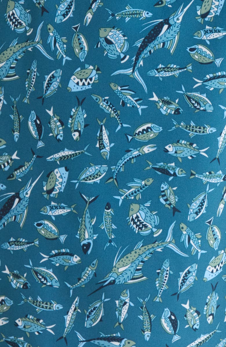 Tommy Bahama Naples Night Schooled Fish Print Swim Trunks, Alternate, color, King Fish