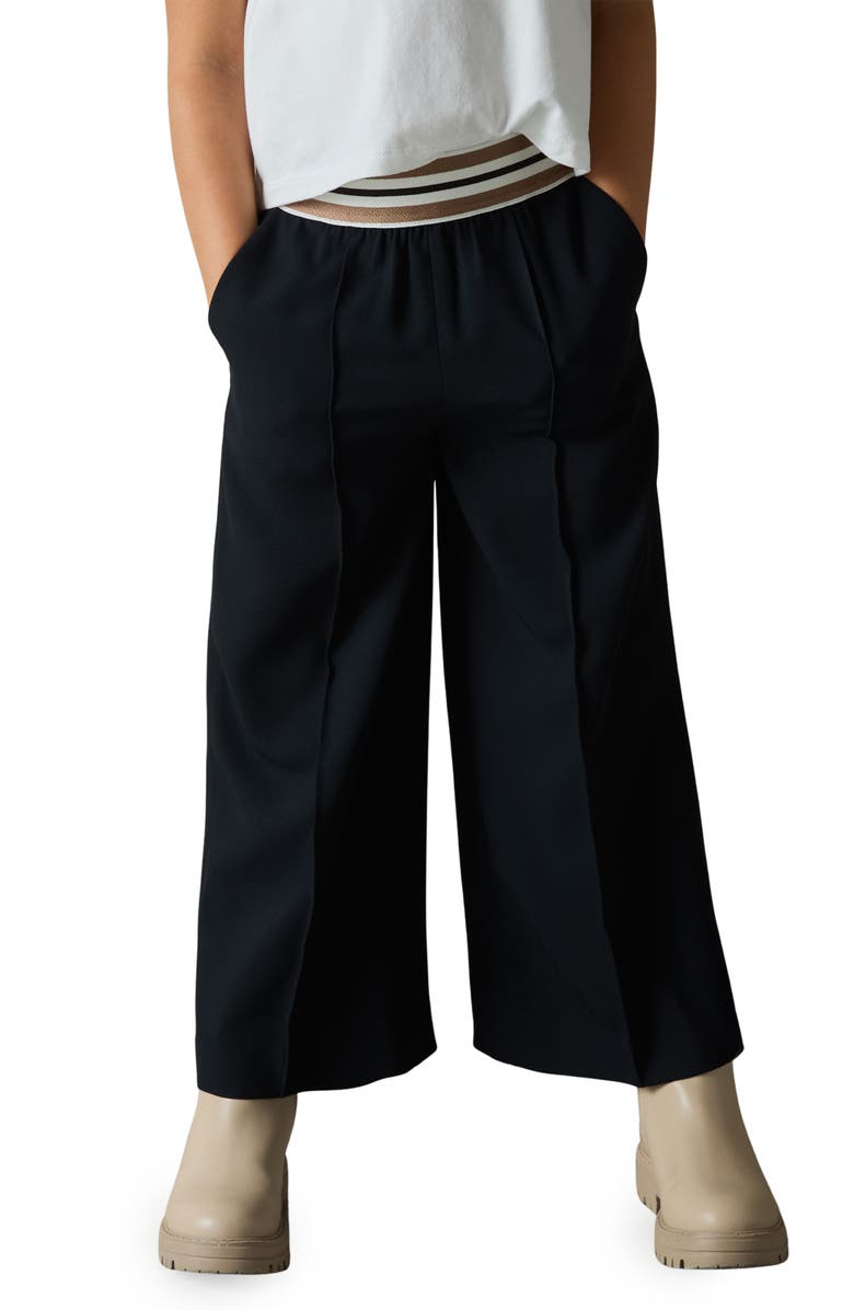 Reiss Kids' ABS Wide Leg Pull-On Pants, Alternate, color, Navy