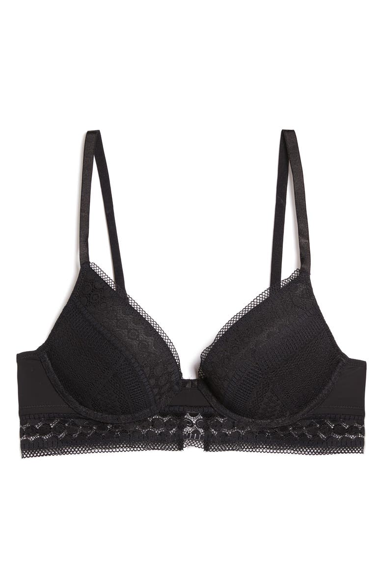 Etam Crush Classique Underwire Push-Up Bra, Alternate, color, Black