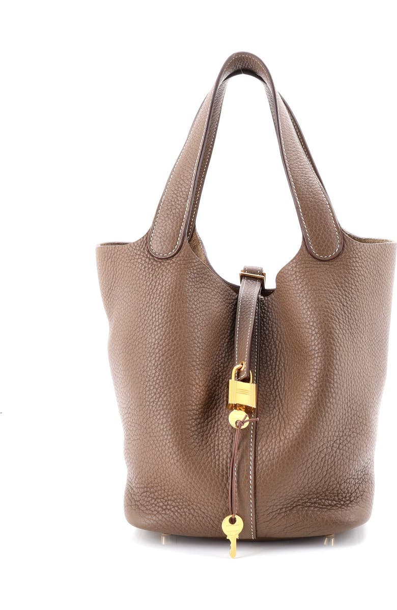 Pre-Owned Hermes Picotin Lock Bag Clemence MM, Main, color, Etoupe